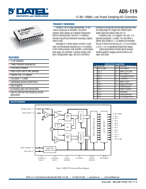 ADS-119MC-C Datasheet PDF  DATEL Data Acquisition products 
