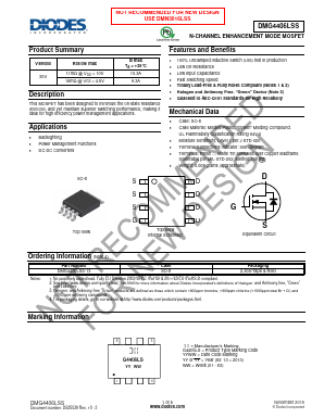 DMG4406LSS-13 Datasheet PDF Diodes Incorporated.