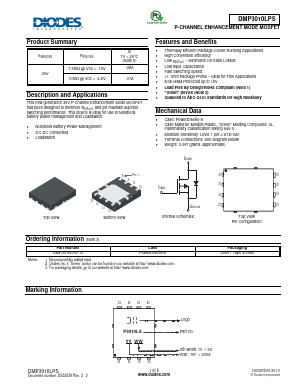 DMP3010LPS Datasheet PDF Diodes Incorporated.