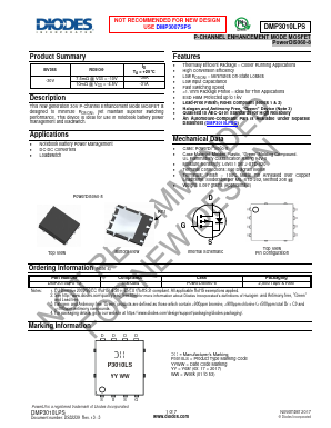 DMP3010LPS Datasheet PDF Diodes Incorporated.