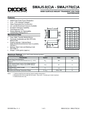 SMAJ200CA Datasheet PDF Diodes Incorporated.