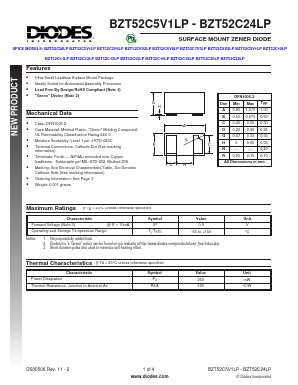 BZT52C10LP-7 Datasheet PDF Diodes Incorporated.