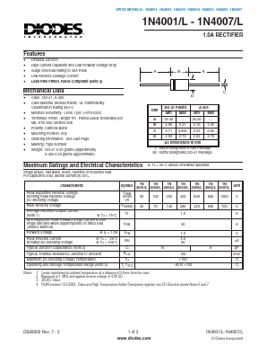 1N4001-B Datasheet PDF Diodes Incorporated.