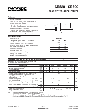 SB520-A Datasheet PDF Diodes Incorporated.