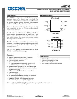 AH5795-WU-7 Datasheet PDF Diodes Incorporated.