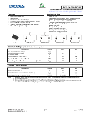 BAT54SW-7-F Datasheet PDF Diodes Incorporated.