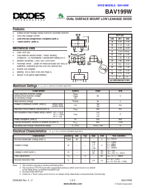 BAV199W Datasheet PDF Diodes Incorporated.
