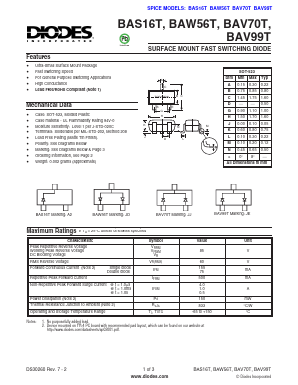 BAV99T-7-F Datasheet PDF Diodes Incorporated.