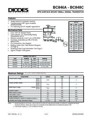 BC846C-7 Datasheet PDF Diodes Incorporated.