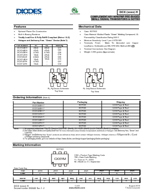 DCX143EH Datasheet PDF Diodes Incorporated.