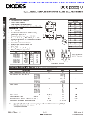 DCX124EU Datasheet PDF Diodes Incorporated.