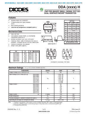 DDA114EH Datasheet PDF Diodes Incorporated.