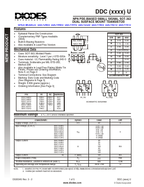 DDC143TU-7 Datasheet PDF Diodes Incorporated.