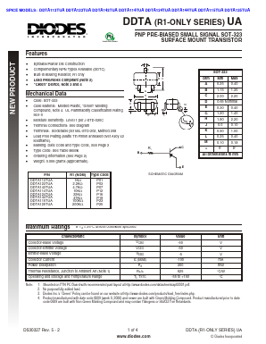 DDTA124TUA-7-F Datasheet PDF Diodes Incorporated.