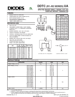 DDTC143FUA-7-F Datasheet PDF Diodes Incorporated.