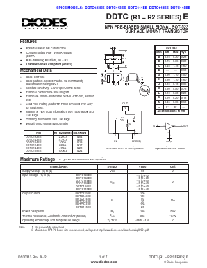 DDTC143EE Datasheet PDF Diodes Incorporated.