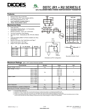 DDTC143EE-7-F Datasheet PDF Diodes Incorporated.