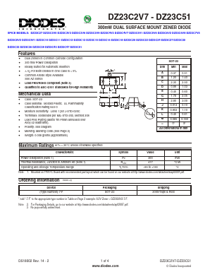 DZ23C43-7-F Datasheet PDF Diodes Incorporated.