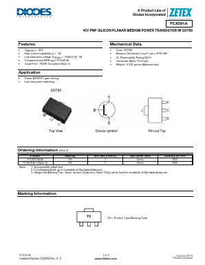 FCX591A Datasheet PDF Diodes Incorporated.