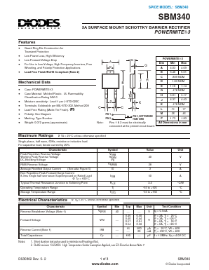 SBM340-13-F Datasheet PDF Diodes Incorporated.