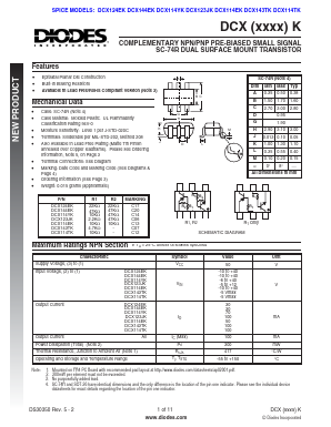 DCX144EK Datasheet PDF Diodes Incorporated.