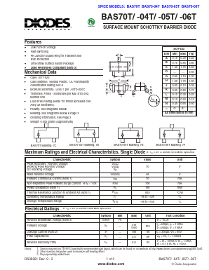 BAS70-05T-7-F Datasheet PDF Diodes Incorporated.
