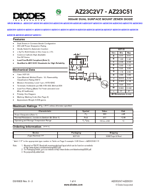 AZ23C2V7 Datasheet PDF Diodes Incorporated.