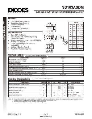 SD103ASDM Datasheet PDF Diodes Incorporated.