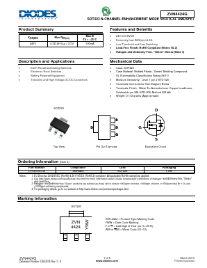 ZVN4424GTA Datasheet PDF Diodes Incorporated.