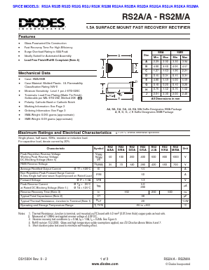 RS2A Datasheet PDF Diodes Incorporated.