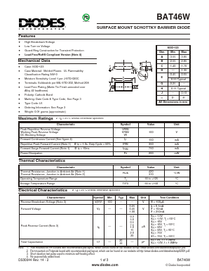 BAT46W-7-F Datasheet PDF Diodes Incorporated.