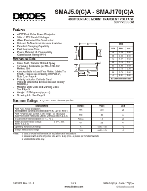 SMAJ5.0A-13 Datasheet PDF Diodes Incorporated.