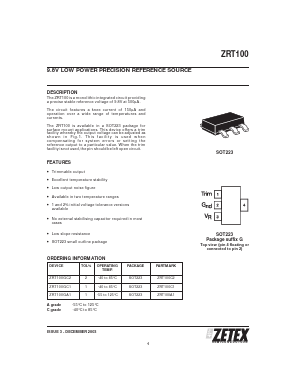 ZRT100GA1 Datasheet PDF Diodes Incorporated.