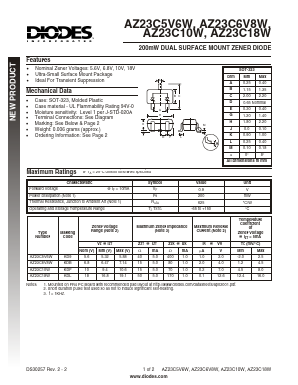 AZ23C5V6W Datasheet PDF Diodes Incorporated.