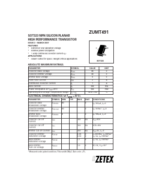 ZUMT491 Datasheet PDF Diodes Incorporated.