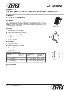ZXT10N15DE6TA Datasheet PDF Diodes Incorporated.