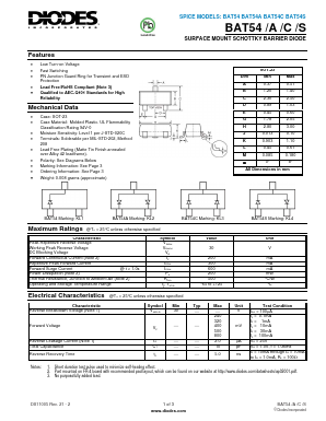 BAT54A Datasheet PDF Diodes Incorporated.