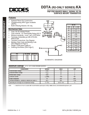 DDTA124GKA Datasheet PDF Diodes Incorporated.