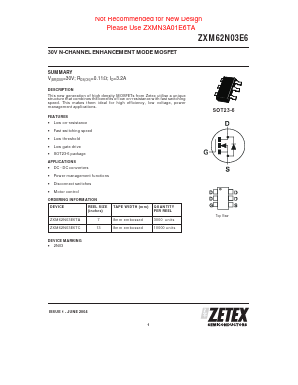 ZXM62N03E6TC Datasheet PDF Diodes Incorporated.