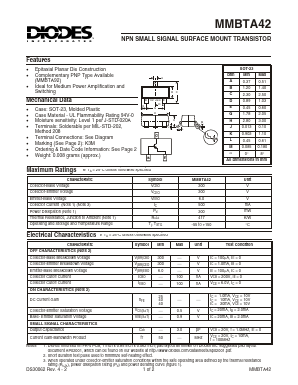 MMBTA42-7 Datasheet PDF Diodes Incorporated.