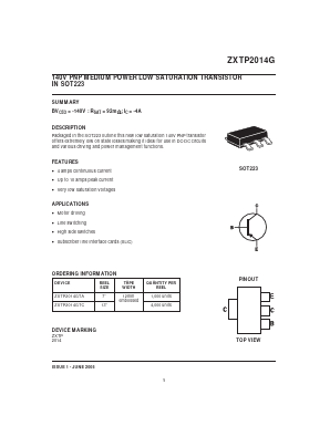ZXTP2014G Datasheet PDF Diodes Incorporated.