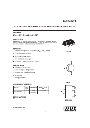 ZXTN2005Z Datasheet PDF Diodes Incorporated.