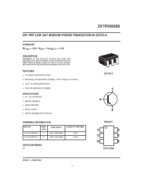 ZXTP2006E6TC Datasheet PDF Diodes Incorporated.