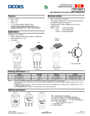APT13005S Datasheet PDF Diodes Incorporated.