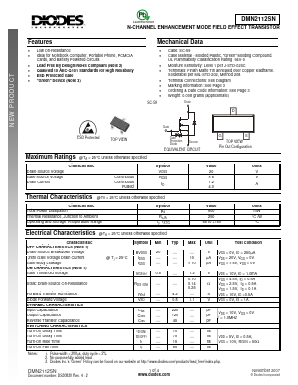 DMN2112SN Datasheet PDF Diodes Incorporated.