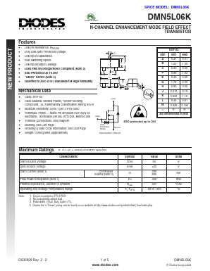 DMN5L06K-7 Datasheet PDF Diodes Incorporated.