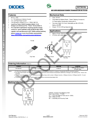 DXT5616U Datasheet PDF Diodes Incorporated.