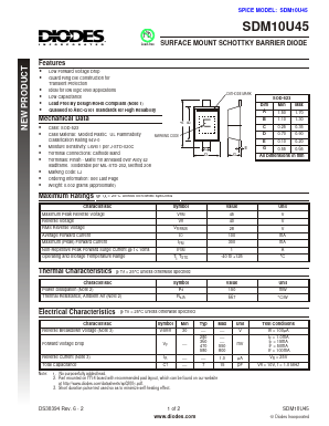 SDM10U45-76K Datasheet PDF Diodes Incorporated.