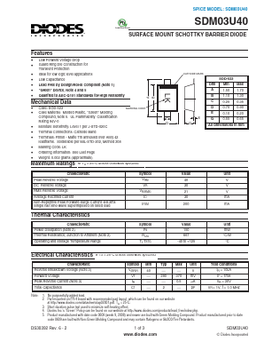 SDM03U40-7 Datasheet PDF Diodes Incorporated.