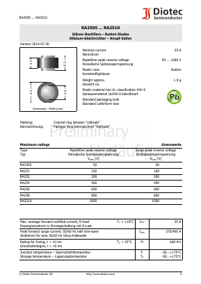 RA251 Datasheet PDF Diotec Semiconductor Germany 